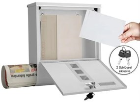 InternetovaZahrada Poštová schránka 30,5x8,5x33,5 cm - biela