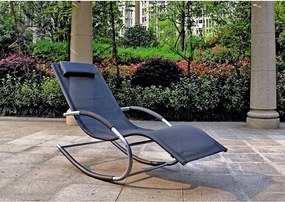 Čierne kovové záhradné ležadlo Naxos – Garden Pleasure