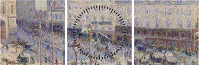 Obraz - Camille Pissarro, The Place du Havre, reprodukcia (s hodinami) (90x30 cm)