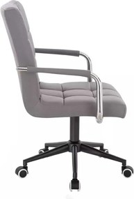 LuxuryForm DESIGN Stolička VERONA na čiernej podstave s kolieskami - šedá