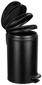 Čierny odpadkový kôš Wenko Leman Easy Close, 12 l