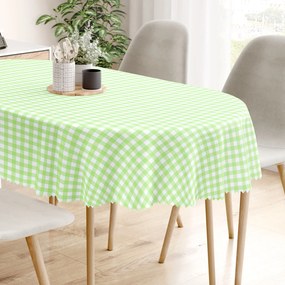 Goldea oválny teflónový obrus - zelené kocky 140 x 180 cm