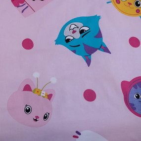 Ružové bavlnené detské obliečky do postieľky 100x135 cm Gabby's Dollhouse – Jerry Fabrics