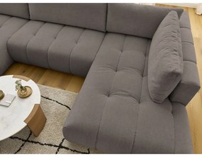 Taupe rozkladacia/s úložným priestorom rohová pohovka (pravý roh/do tvaru "U") Fuji – Bobochic Paris