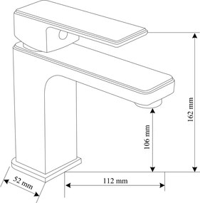 Mexen Mino, umývadlová batéria, čierna matná, 72400-70