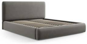 Sivá čalúnená dvojlôžková posteľ s úložným priestorom s roštom 160x200 cm Colonel – Cosmopolitan Design