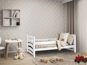 Detská posteľ MELA 80 x 160 cm, biela Rošt: Bez roštu, Matrac: Matrac EASYSOFT 8 cm