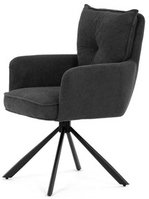 BONTEC Jedálenská stolička, sivá, menčestrová látka, HC-X1128 GREY2 Farba: Šedá