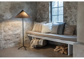 Čierno-sivá stojacia lampa s textilným tienidlom (výška 140 cm) Plisado – Markslöjd