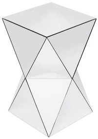 Luxury príručný stolík trojuholník 32x32 cm sklo