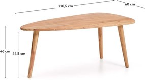 Konferenčný stolík z masívu akácie v prírodnej farbe 60x110,5 cm Duvani – Kave Home