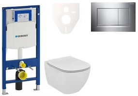 Cenovo zvýhodnený závesný WC set Geberit do ľahkých stien / predstenová montáž + WC Ideal Standard Tesi 111.300.00.5NF6, 1 ks