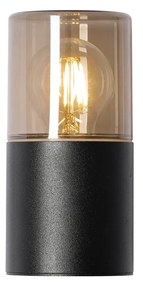 Moderné vonkajšie nástenné svietidlo čierne s dymovým tienidlom IP44 - Odense