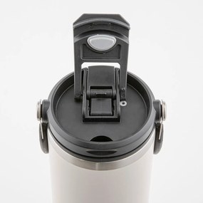 Sivá cestovná fľaša z nehrdzavejúcej ocele 1 l Eco – Ladelle