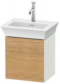 DURAVIT White Tulip závesná skrinka pod umývadielko, 1 dvierka, pánty vľavo, 384 x 298 x 410 mm, dub prírodný masív/biela matná, WT4240LH536