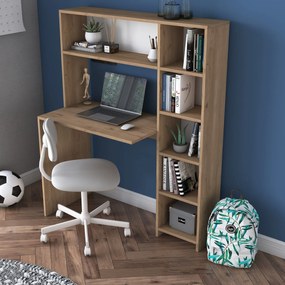 Psací stůl s regálem Hapos 113 cm dub přírodní