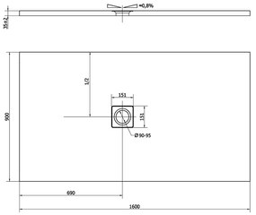 Polysan Polysan, FLEXIA sprchová vanička z liateho mramoru s možnosťou úpravy rozmeru 160x90x3,5cm, 71539
