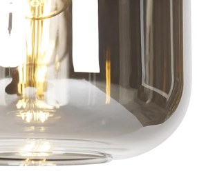 Inteligentné závesné svietidlo čierne s dymovým sklom 4-žiarovkové vrátane Wifi A60 - Zuzanna