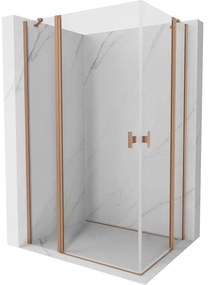 Mexen, Mexen Mist Duo výklopný sprchový kút 120 x 70 cm, transparentný, brúsená meď - 8A4-120-070-65-00