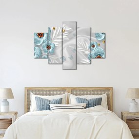 Obraz - 3D modré kvety (150x105 cm)