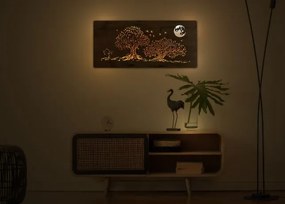 Svietiaci obraz na stenu Stromy a mesiac na batériu