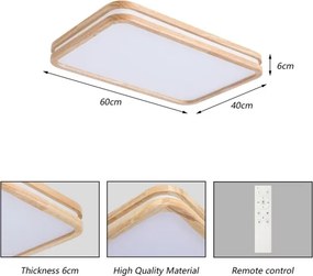 Brilagi - stmievané LED svietidlo MOLINA SQUARE LED/54W/230V dub 60x40 cm + DO