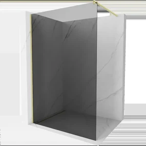 Mexen Kioto sprchová stena Walk-in 80 x 200 cm, grafit 8 mm, zlatá kartáčovaná - 800-080-101-55-40