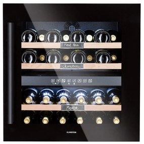 Klarstein Vinsider 36 Onyx Edition, vinotéka, 85 l, 5-22°C, 2 zóny