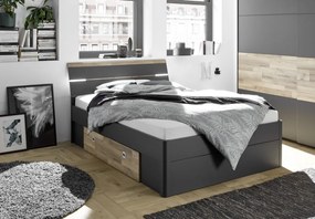 Posteľ Mars 140x200 cm, so zásuvkami a osvetlením