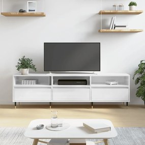 TV skrinka lesklá biela 150x30x44,5 cm kompozitné drevo 831262