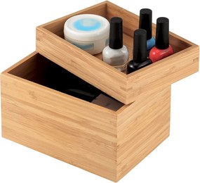 Bambusový kúpeľňový organizér na kozmetiku v prírodnej farbe Isalys – MSV