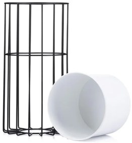 Kovový kvetináč LOFT 42x20 cm čierna/biela