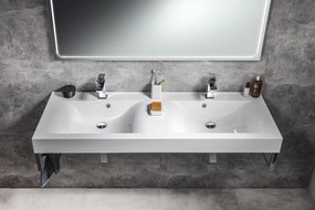 Sapho Sapho, FLAVIA dvojumývadlo 140x50cm, liaty mramor, biela, 68141