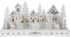 LED Zimná krajina biela, 10x LED, 30 cm, 2x AA