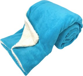 Home Elements Mikroflanelová deka s baránkom, tyrkysová