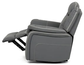 Autronic BONTEC Polohovacie kreslo, elektrické zabudované ovládanie, šedá, ekokoža, TV-4119 GREY Farba: Béžová