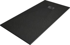 Mexen Hugo, obdĺžniková sprchová vanička SMC 180 x 80 cm, čierna, čierna krytka, 42708018-B