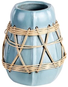 Terakota Dekoratívna váza 27 Modrá Béžová KAMERING Beliani