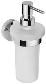 Sapho Sapho, X-ROUND závesný dávkovač tekutého mydla 230ml, mliečne sklo, chróm, XR101