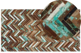 Kožený koberec 80 x 150 cm viacfarebný AMASYA Beliani