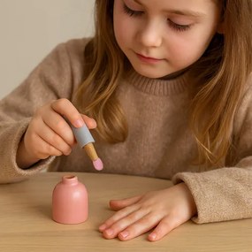 ISO Trade Drevená kozmetická sada Kruzzel 17 v 1 pre deti – make-up, fén, hrebeň