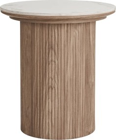 Okrúhly odkladací stolík s doskou v dekore mramoru ø 45 cm Athens – House Nordic