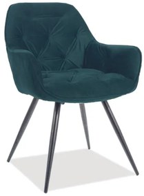 Jedálenská stolička CHERRY MAT VELVET  zelená