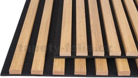 Akustické dekoračné panely dub svetlý 3D lamely na filcovom podklade 270 x 40 cm