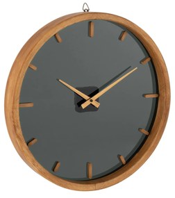 Drevené čiernohnědé hodiny Herve S - Ø40*5 cm