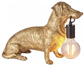 Endon 101187 - Stolná lampa DACHSHUND 1xE27/10W/230V zlatá