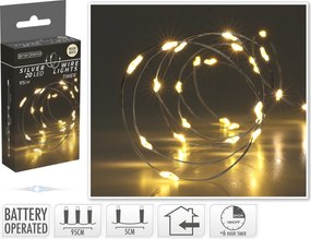 Světelný LED řetěz s časovačem Anton 95 cm teplý bílý