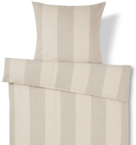 Posteľná bielizeň z luxusného flanelu, s béžovými prúžkami, štandardná veľkosť