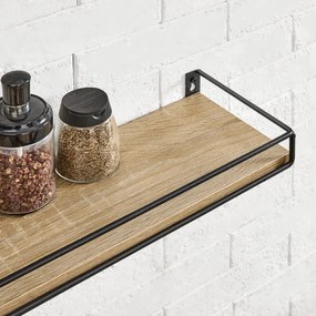 Nástenné police OSKAR  LWS441B11 čierne (2 ks)