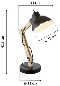 Brilagi - Stolná lampa FOCUS 1xE27/40W/230V čierna
